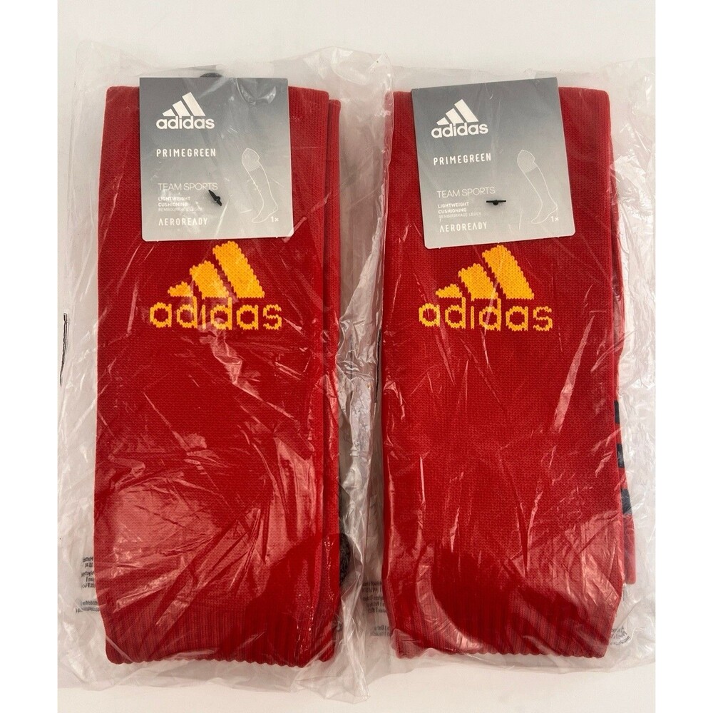 2 Pair Adidas MI ADI 21 Soccer Socks GL6312 Red Gold Aeroready Size L